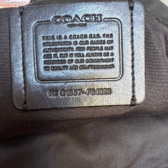 Coach Mae Black Pebbled Leather Large Crossbody File Bag - Picture 9 of 15